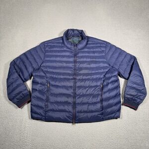 Polo Ralph Lauren Jacket Mens 3XB Blue Duck Down Puffer Full Zip Casual Preppy
